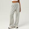 Pantalones Deportivos Casuales de Otoño e Invierno Europeos y Americanos Cintura Alta Cordón Pierna Ancha Pantalones de Fitness Yoga Pantalones Rectos para Mujer