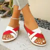 Novedad de Verano Moda Transfronteriza Zapatos de Mujer, Chanclas de Bloques de Color Talla Grande 2026, Sandalias Ligeras Casuales con Contraste de Color y Suela Gruesa
