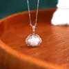 Chuangke Plata de Ley S925 Candado Xiangyun Ruyi Collar de Calcedonia Moda para Mujer Estilo Chino Diseño de Nicho Cadena Avanzada para Clavícula