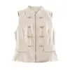 BZL2026 Conjunto de regata e shorts de verão estilo europeu e americano para mulheres, decoração de fivela com nó, caimento justo, mistura de fibra sintética 12509