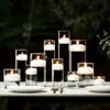 Suporte de Velas de Vidro Dia dos Namorados Casamento Decoração Cilindro Transparente de Vidro Borossilicato Suporte de Velas Copo de Vela Flutuante na Água Estilo Europeu