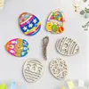 Nuevos Adornos Colgantes de Madera para Pascua Hechos a Mano, sin Terminar, Huevos de Madera Huecos para Decoración del Hogar y el Aula