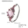 Xinyixin Europa y Estados Unidos acero inoxidable incrustado cuadrado diamante circón anillo completo de diamantes apertura lateral anillo de cola ajustable no se decolora