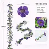 Enredadera de trompeta artificial Amazon transfronteriza, enredadera morada, follaje, enredadera para decoración de bodas y eventos, enredadera de flores artificiales