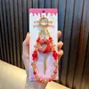 Bolsa de la Suerte de Brocado Dinastía Song Cadena para Teléfono con Cuentas Llavero Colgante de Bolso Abanico Exquisito Accesorio para Funda de Teléfono Regalo Pequeño