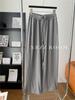 Pantalones Rayados de Corte 3D con Cordón para Mujer, 65% Algodón, Pierna Ancha Holgada, Pantalones Casuales Adelgazantes, Verano-Otoño 2025