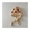 Chapéu de Lã Infantil Super Fofo de Cerejinha Estilo Inverno para Meninas com Renda Proteção de Orelha Quente Chapéu de Tricô