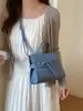 Bolso de Mano de Lona de Mezclilla Coreano para Mujer 2026 Nuevo de Moda Simple Pequeño Cuadrado Versátil Bolso Cruzado de Gama Alta