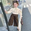 Traje de niña Primavera 2025 Nuevo Estilo Coreano Casual de Primavera Vestido para Niña Ropa de Moda Elegante Conjunto de Dos Piezas