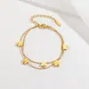 Lote Misto de Pulseiras de Aço Titânio Galvanizado a Vácuo PVD com Acabamento de Luxo, Joias de Aço Inoxidável para Venda Transfronteiriça Que Não Desbotam no Verão, Personalizáveis para Mulheres