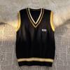 Suéter Cuello V para Hombre Suelto Perezoso Tejido de Pelo Chaleco Grueso Estilo Universitario Chaleco Chaqueta Vintage Japonesa