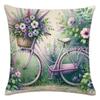 Funda de almohada de felpa corta de cuero color melocotón y lino transfronteriza, nueva, con flores de primavera y verano, para el hogar, la sala de estar y el sofá.