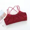 Top de tirantes cruzados sin espalda estilo coreano picante para mujer, con almohadillas en el pecho y top interior tipo tubo anti-exposición