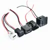 Conector fêmea TYPE-C 2P à prova d'água moldado por injeção com abas furo de montagem de 90 graus comprimento do fio 24AWG 20cm terminal PH2.0