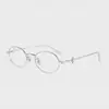 Óculos Pequenos de Aro Retrô da Série Miu para Mulheres com Acabamento de Luxo, Adequados para Lentes de Grau, Óculos com Laço, Armações Estilo Nerd