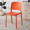 Taburete moderno minimalista de estilo nórdico con respaldo, silla de comedor de plástico para ocio para uso doméstico, silla con respaldo engrosado de grado comercial