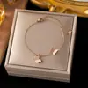 Pulsera de Acero de Titanio de Alta Calidad que no se decolora Lujo Ligero Versátil Estilo Ins Chapada en Oro de 18K Joyería de Mano Exquisita de Gama Alta