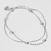 Ailuoqi Plata s925 Estilo Coreano Estilo de Dama Pulsera de Cuentas Ligeras de Doble Capa Pulsera de Cadena de Hueso de Serpiente Simple Personalizada para Mujer S4619