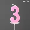 Vela de Cumpleaños Digital Creativa con Soporte 520 Colorida 0-9 Vela para Pastel Día de San Valentín Suministros para Hornear