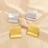 Brincos Retangulares em Aço Inoxidável com Revestimento a Vácuo Dourado, Estilo Arte Retrô, para Mulheres, Verão 2026, Fabricados em Guangzhou, Atacado