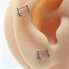 Stud de Labio de Aleación de Titanio F136 Stud de Oreja de Gato Kitty Orejera de Hueso de Oreja Incrustada de Circonita Dibujo Animado Lindo Cabeza de Joyería para Piercing de Titanio G23
