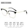 Gafas de miopía de montura grande con borde dorado para hombres con caras grandes montura de medio aro ancho de titanio puro montura de gafas con barra superior de negocio 88115