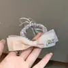 Goma de pelo fruncida con lazo de encaje satinado para mujer, Sujetador para coleta baja, Estilo suave para niñas, Accesorio para el pelo para estudiantes y commuters