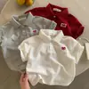 Camiseta Polo de Manga Corta de Algodón Puro para Niños Cuello Camisero 25 Verano Nuevo Ropa Roja para Niños y Niñas Ropa de Verano para Bebés Tendencia