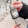 Adequado para pulseira Apple Watch s8 applewatch6 corrente de metal aço inoxidável iwatch7 pulseira fina temperamento homens e mulheres