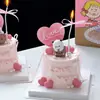 Set de Decoración para Pastel del Día de San Valentín Qixi 2026: Adornos de Osos Apilables para Pareja e Inserciones de Confesión de Amor