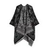 Bufanda Jacquard Floral Europea y Americana Nueva de Otoño e Invierno, Versátil y Elegante, Bufanda Chal Gruesa y Cálida, Ropa de Abrigo de Doble Uso, Venta al por Mayor