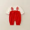 Primavera de 2026 Novo Estilo Classe A Algodão Puro Menina Bebê Fofo Macacão Romper Infantil para Criança Pequena