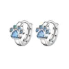 Estilo Coreano Mori Encantador Lindo Mascota Diamante Brillante Hebilla de Oreja Femenina Nicho Huellas de Garra de Gato Pendientes Versátiles para Novia Pendientes de Gato