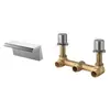 Torneira de banho de fonte termal toda em cobre interruptor de água fria e quente saída de cascata de alto fluxo para piscina de spa três furos para piscina de imersão