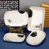 Prato de Macarrão de Arroz Lótus Verde, Prato de Lanche Comercial, Prato Retangular para Hot Pot, Plástico Melamina, Louça de Imitação de Porcelana