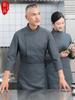 Roupa de Trabalho para Chef Homem e Mulher Outono e Inverno Nova Uniforme de Panificação e Refeição Cantina tamanho plus Acessório Roupas de Chef de Café estilo Ocidental