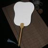 Abanico Retro Blanco para Pintar a Mano Estilo Chino, Abanico de Laca de PVC Blanco con Papel de Arroz Doble Cara