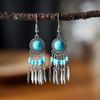 Pendientes Bohemios de Cuentas de Arroz Multicapa con Campanillas Pequeñas Pendientes de Piedra de Pino Tu Tixi Joyería de Margarita