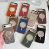Espejo de Cosméticos de Moda para Mujer con Diamantes y Funda de Teléfono Móvil Dos en Uno Adecuada para Apple Iphone16Promax