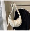 Bolsa de Mão Versátil da Moda Outono e Inverno Bolsa Amassada Formato Dumpling Grande Capacidade Bolsa de Ombro/Axila para Mulheres