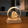 Lámpara de noche de cristal para escritorio, adorno creativo de cristal, lámpara ambiental de mesita de noche, pequeño regalo para maestros en la ocasión del inicio de clases
