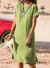 Ropa de mujer transfronteriza, exportación de eBay, vestido con abertura, plisado, Amazon, estilo europeo y americano, cuello redondo, manga corta, para mujeres