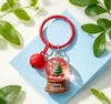 Chaveiro novo transfronteiriço criativo único pingente de bola de cristal de Natal estilo trenó renas patins de gelo decoração interna