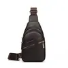 Bolso cruzado pequeño para hombre con textura de piel genuina, bolso de pecho casual moderno impermeable, bolso cruzado de alta gama para hombre