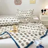 Colcha de Verão de Algodão de Fibra Longa Classe A com 60 Contagens, Colcha Lavável para Ar Condicionado, Colcha de Bebê Fofa com Desenhos Animados com Núcleo Fino de Soja