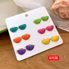 Brincos Quadrados de Prata com Gotejamento de Óleo Estilo Coreano para Mulheres, Brincos de Moda Primavera e Verão, Design de Nicho, Brincos Elegantes e Versáteis Atacado