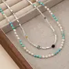 Nuevo Collar de Perlas Turquesa Azul Estilo Chino con un Ambiente Vintage, Sensación de Alta Gama, Cadena para Clavícula, Accesorio de Estilo Dulce-Cool de Nicho