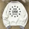 Sudadera de Estilo Americano de Marca de Moda, Falsa de Dos Piezas, Empalmada, Cuello Polo, Unisex, Top de Moda Versátil Casual para Otoño e Invierno