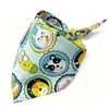 Bandana de Algodón Sarga para Perro Mascota Estilo de Atar Babero Infantil Bufanda para Cabeza de Bebé Empaquetado Individualmente