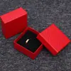 Caja de Joyería con Tapa y Base Rojas, Caja de Embalaje para Joyería, Pendientes, Pulsera, Collar, Anillo, Caja para Colgante